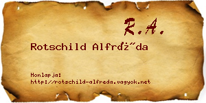 Rotschild Alfréda névjegykártya